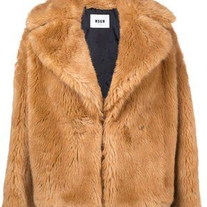 MSGM Short Faux Fur Coat Size Small